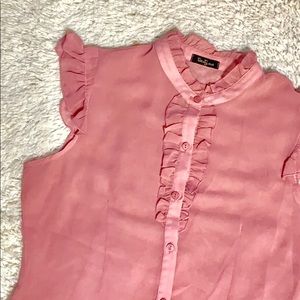 Forever 21 dusty pink ruffle cap sleeve top